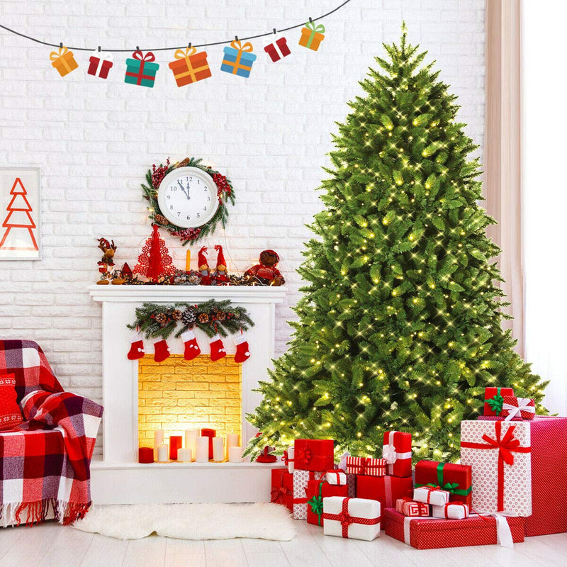 Load image into Gallery viewer, 7.5ft Prelit Christmas Tree, Premium Hinged Artificial Fir Tree - GoplusUS