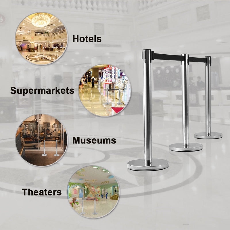 Load image into Gallery viewer, 6Pcs Stanchion Post Crowd Control Barrier Stainless Steel Stanchions - GoplusUS