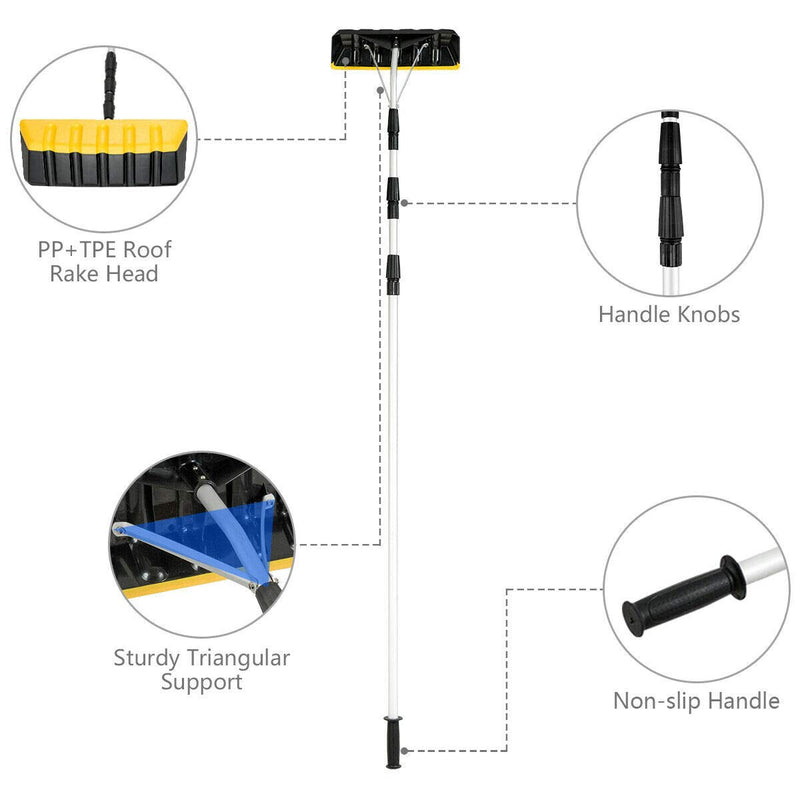 Load image into Gallery viewer, Goplus Roof Snow Rake, Large Blade 21ft Extension Light Weight Aluminum Rake - GoplusUS