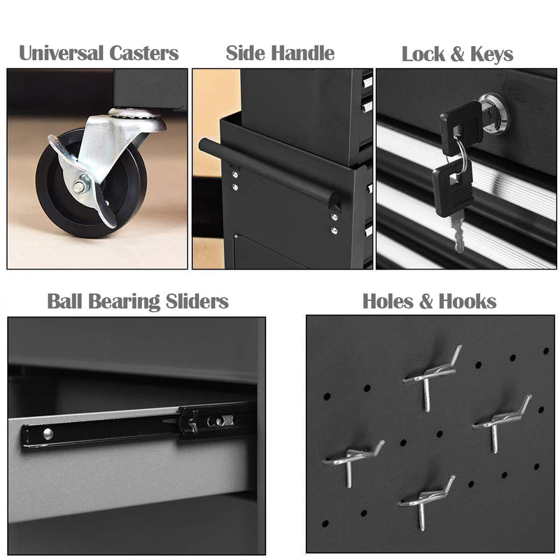 Load image into Gallery viewer, 2PCS Rolling Tool Chest, 6-Drawer Toolbox Set of 2 - GoplusUS