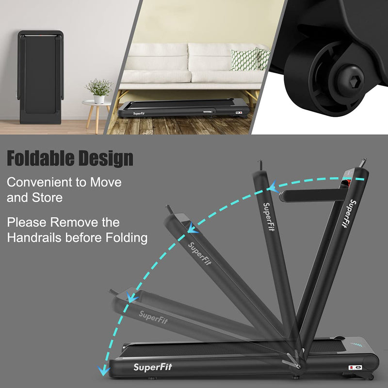 Load image into Gallery viewer, Goplus 2 in 1 Folding Treadmill, 4.75HP Superfit Under Desk Electric Treadmill with APP Control - GoplusUS