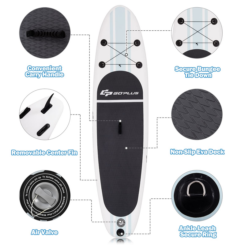 Load image into Gallery viewer, Goplus Inflatable Stand up Paddle Board Surfboard SUP Board with Adjustable Paddle Carry Bag - GoplusUS