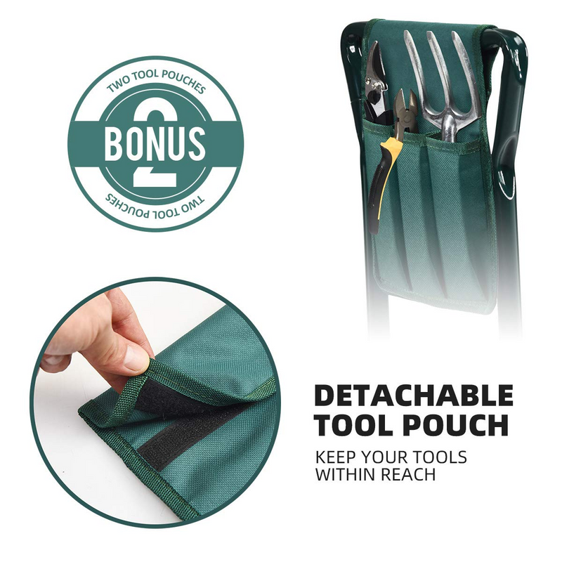 Load image into Gallery viewer, Foldable Garden Kneeler and Seat, Portable Garden Stool w/ 2 Bonus Tool Pouches and EVA Foam Pad - GoplusUS