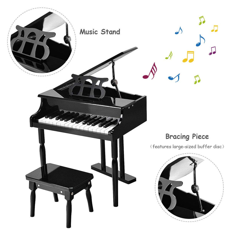 Load image into Gallery viewer, Classical Kids Piano, 30 Keys Wood Toy Grand Piano - GoplusUS
