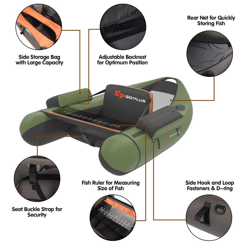 Load image into Gallery viewer, Inflatable Fishing Float Tube, with Storage Pockets - GoplusUS