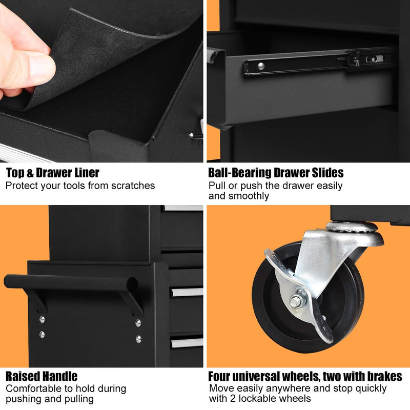 Load image into Gallery viewer, 6-Drawer Rolling Tool Chest Removable Tool Storage Cabinet with Sliding Drawers - GoplusUS