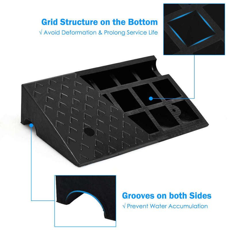 Load image into Gallery viewer, Goplus 2PCS Rubber Car Curb Ramps, 5" Rise Portable Lightweight Threshold Ramp Set - GoplusUS