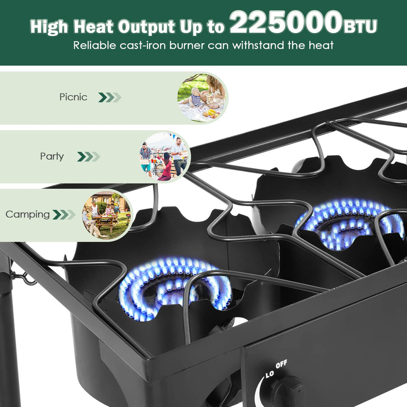 Load image into Gallery viewer, Outdoor Stove Portable Propane Gas Cooker Iron Cast Patio Burner - GoplusUS