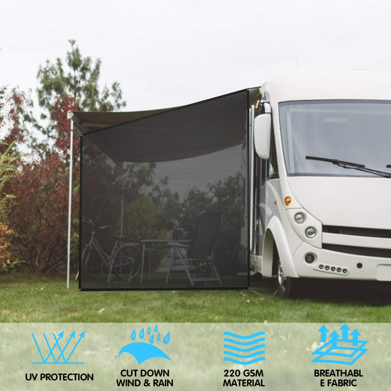Load image into Gallery viewer, RV Awning Side Sun Shade, 9" x 7" Black Mesh Sunshade Screen with Complete Kits