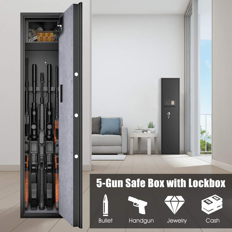 Load image into Gallery viewer, Rifle Gun Safe, Large Long Gun Safe w/Separate Pistol Lock Box