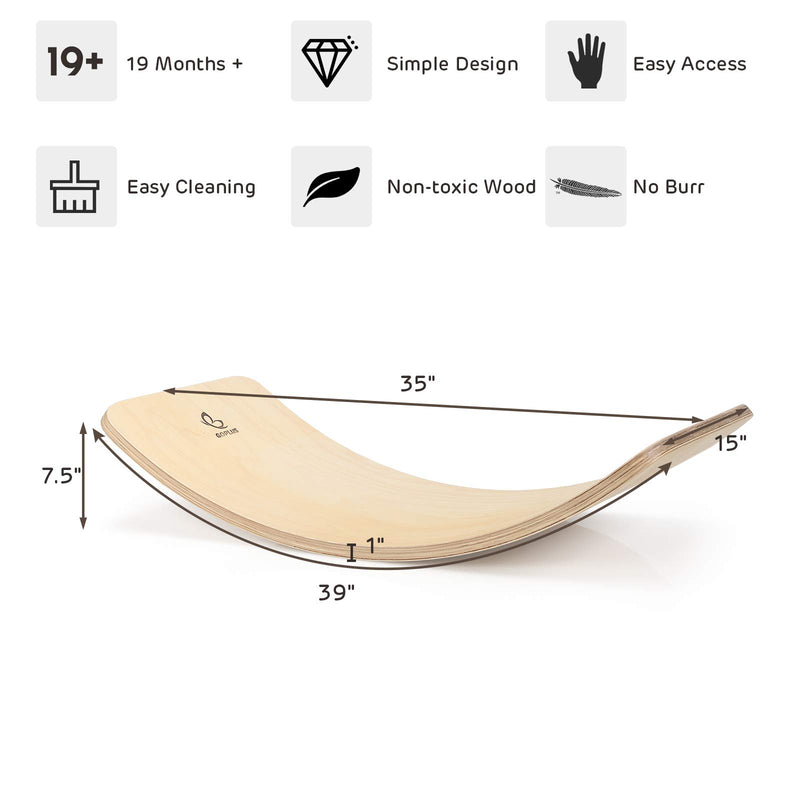 Load image into Gallery viewer, Wooden Balance Board Curvy Wobble Board