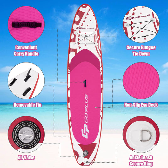 10.5/11FT Inflatable Stand Up Paddle Board, 6.5" Thick SUP with Carry Bag - GoplusUS