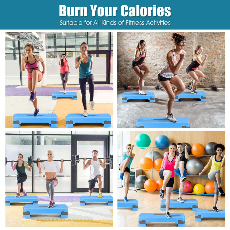 Load image into Gallery viewer, Step Platform, 26" Adjustable Aerobic Exercise Step Deck (Navy Blue)