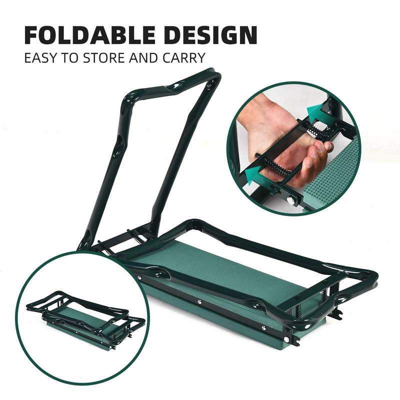 Load image into Gallery viewer, Foldable Garden Kneeler and Seat, Portable Garden Stool w/ 2 Bonus Tool Pouches and EVA Foam Pad - GoplusUS