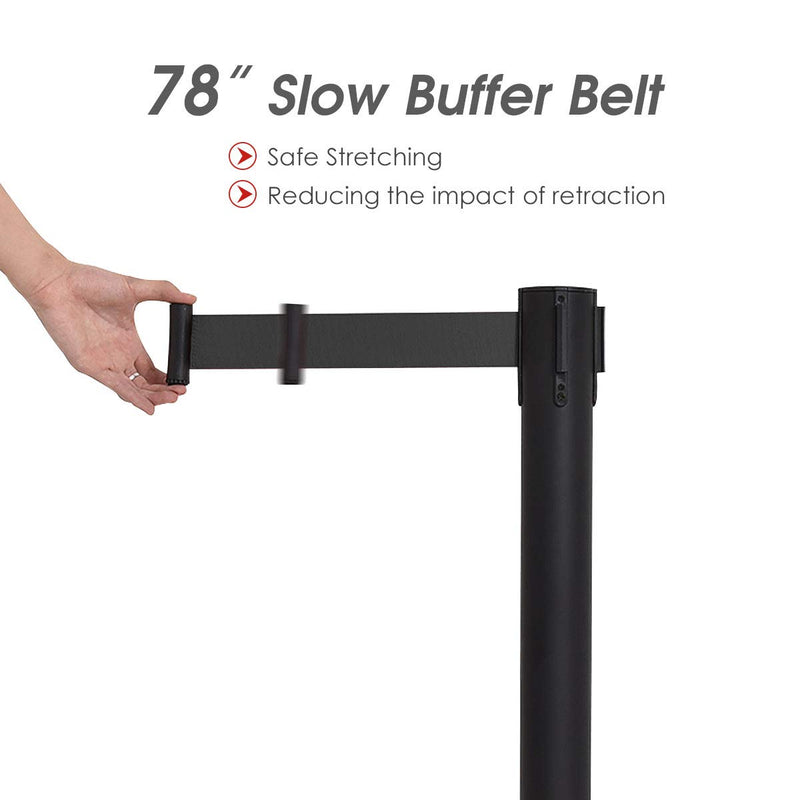 Load image into Gallery viewer, 6Pcs Stanchions, Crowd Control Barriers with 6.5' Retractable Belt - GoplusUS
