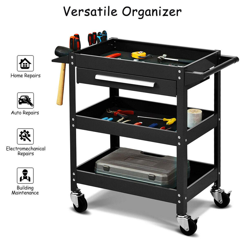 Load image into Gallery viewer, Service Tool Cart Tool Organizers, 330 LBS Capacity 3-Tray Rolling Utility Cart