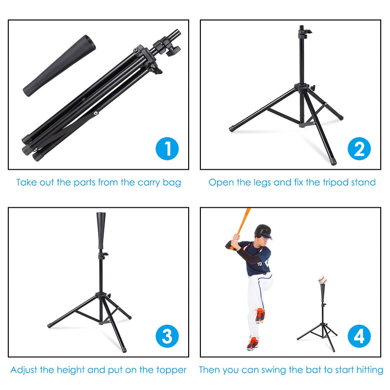 Load image into Gallery viewer, Batting Tee, Adjustable Baseball Softball Tripod for Batting Training Practice - GoplusUS