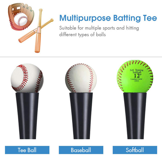 Batting Tee, Adjustable Baseball Hitting Tee Heavy Duty Softball - GoplusUS