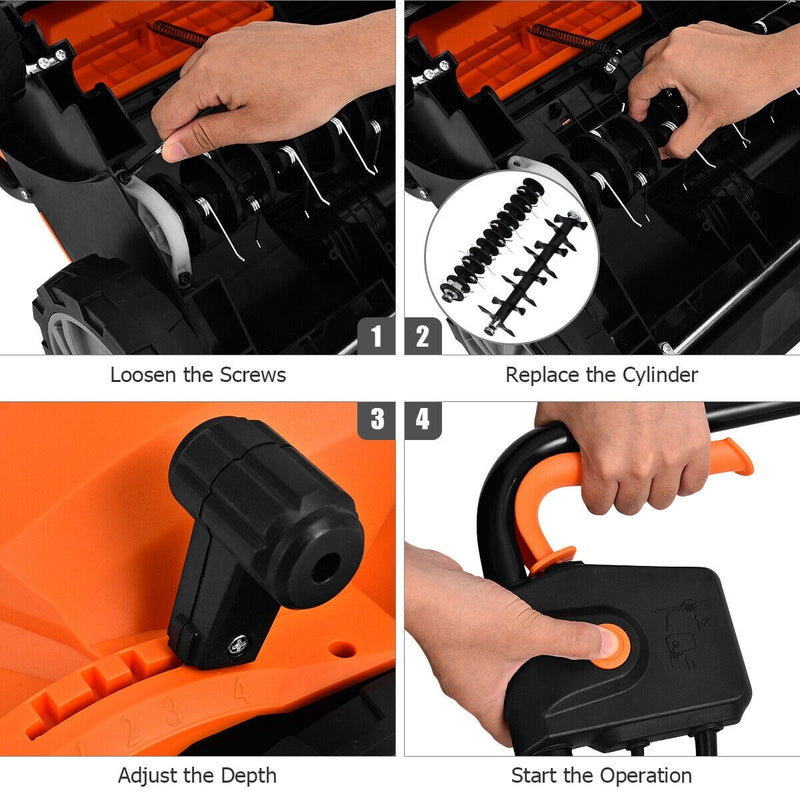 Load image into Gallery viewer, 2-in-1 Lawn Dethatcher 12Amp, 3 Level Depth Adjustable Weeder - GoplusUS