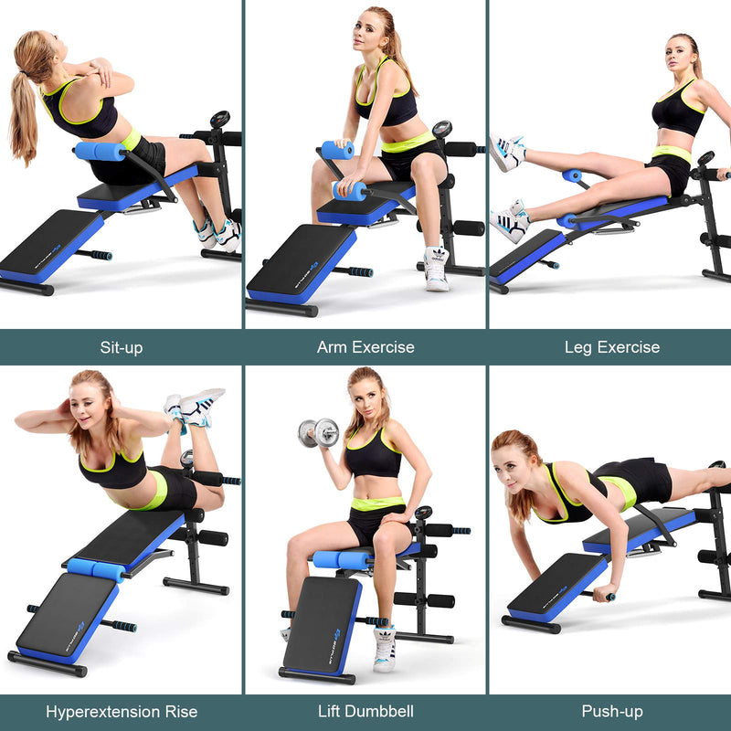 Load image into Gallery viewer, 6 in 1 Adjustable Sit Up Bench, Foldable Utility Weight Bench - GoplusUS