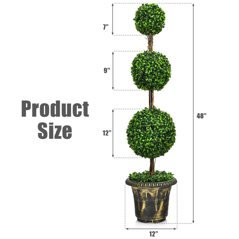 Load image into Gallery viewer, 3 Ft /4 Ft Artificial Boxwood Topiary Tree, Fake Greenery Plants Ball Tree - GoplusUS
