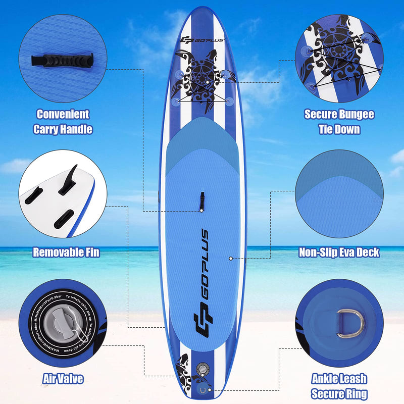 Load image into Gallery viewer, 10.5/11FT Inflatable Stand Up Paddle Board, 6.5" Thick SUP with Carry Bag - GoplusUS