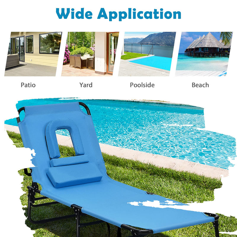 Load image into Gallery viewer, Folding Lounge Chair for Beach Poolside Balcony Patio - GoplusUS
