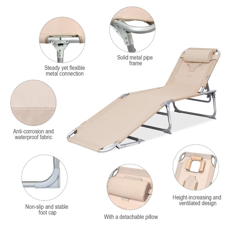 Load image into Gallery viewer, Adjustable Chaise Lounge Chair Recliner - GoplusUS