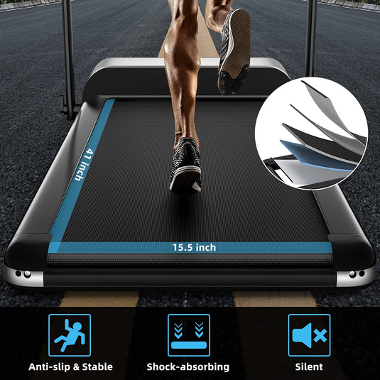 Ultra-Thin Electric Folding Treadmill, Installation-Free Design - Goplus