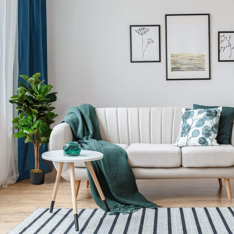 Load image into Gallery viewer, Fake Fiddle Leaf Fig Tree Artificial Greenery Plants in Pots Decorative Trees (5ft) - GoplusUS