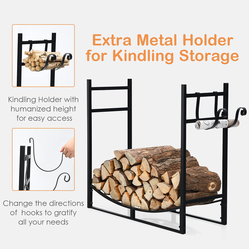Load image into Gallery viewer, Firewood Rack, 33' Heavy Duty Metal Wood Log Holder - GoplusUS