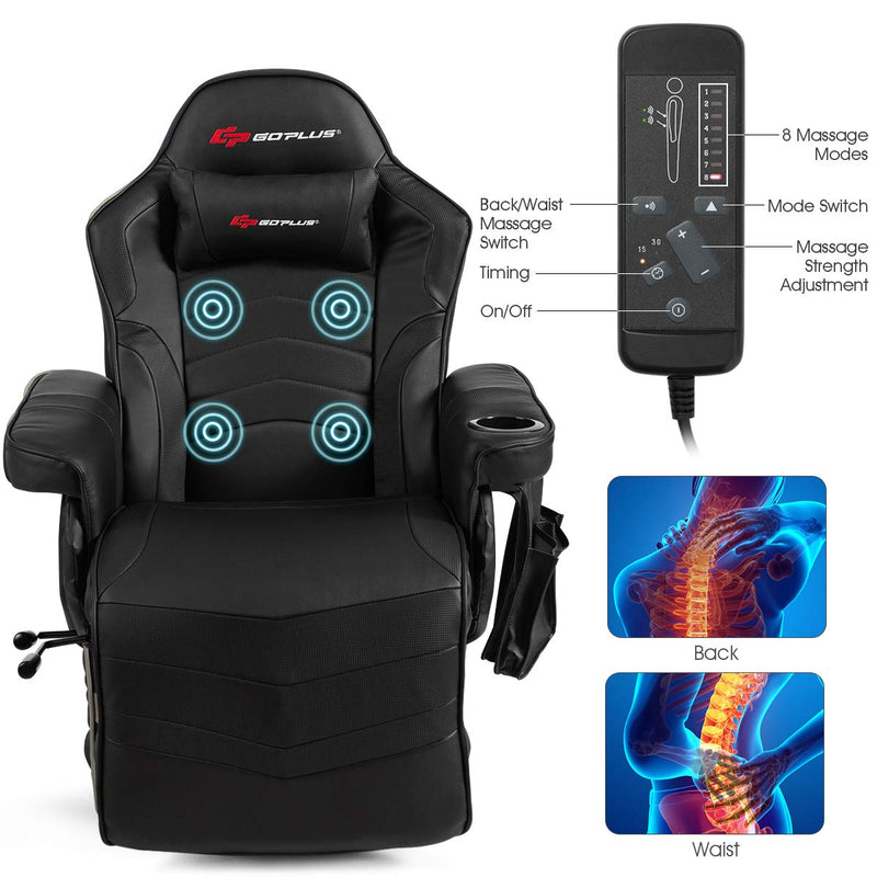 Load image into Gallery viewer, Massage Gaming Chair, Racing Style Gaming Recliner - GoplusUS