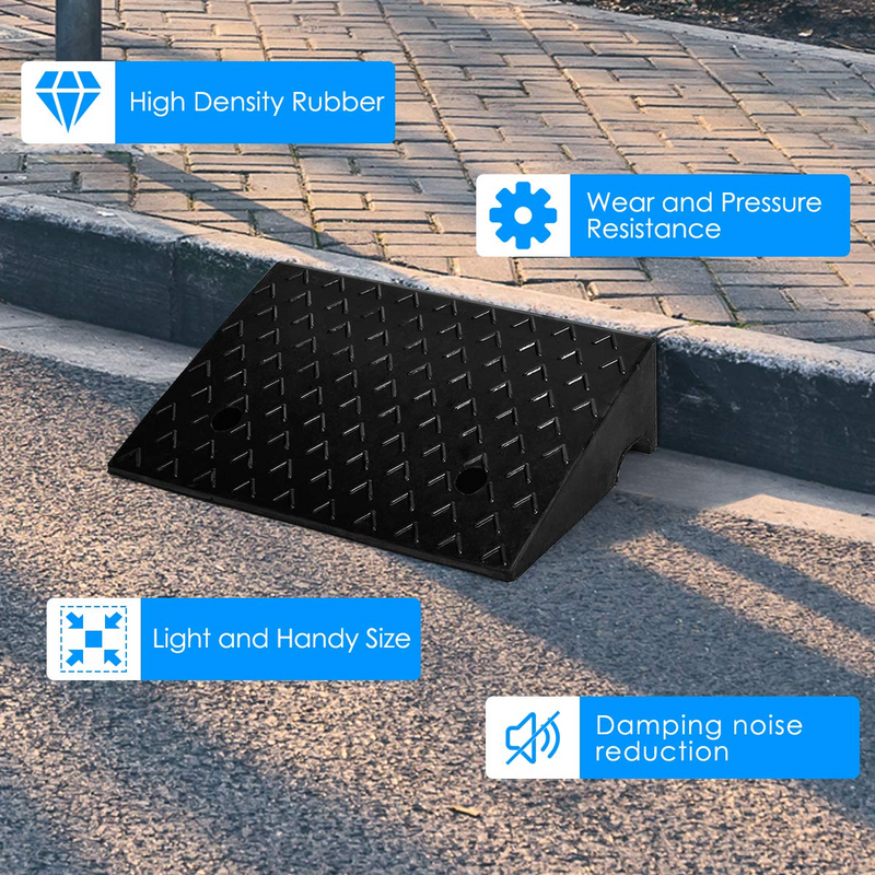 Load image into Gallery viewer, Goplus 2PCS Rubber Car Curb Ramps, 5" Rise Portable Lightweight Threshold Ramp Set - GoplusUS