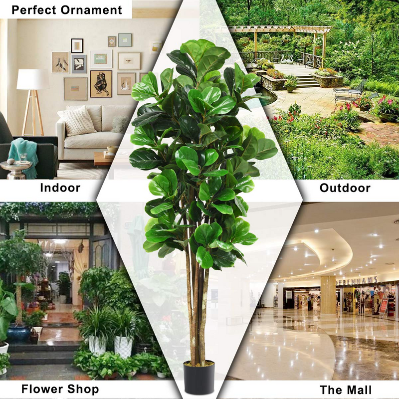 Load image into Gallery viewer, Goplus Fake Fiddle Leaf Fig Tree Artificial Greenery Plants - GoplusUS