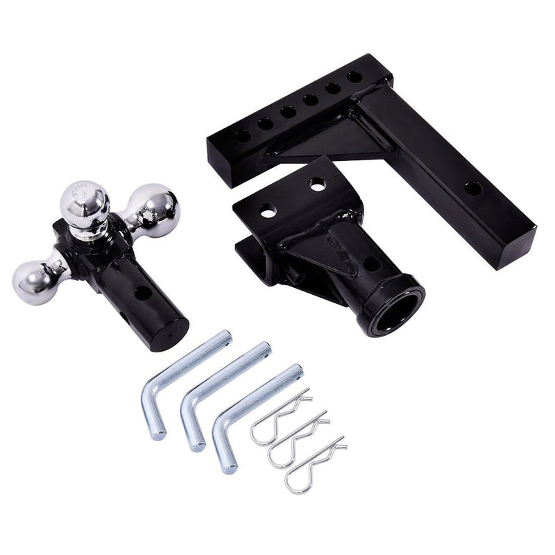 Load image into Gallery viewer, Triple Ball Swivel Adjustable Drop Turn Trailer Tow Hitch Mount for 2" Receiver