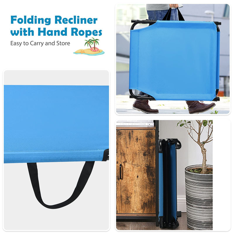 Load image into Gallery viewer, Folding Lounge Chair for Beach Poolside Balcony Patio - GoplusUS