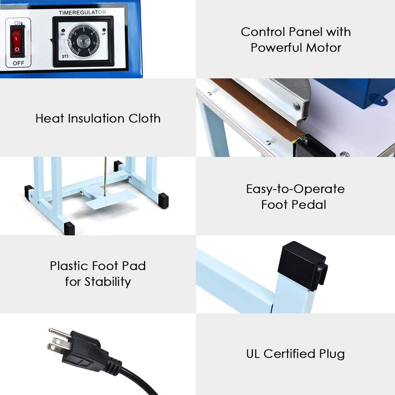 Load image into Gallery viewer, 110V 12" Foot Pedal Impulse Sealer with Cutter - GoplusUS