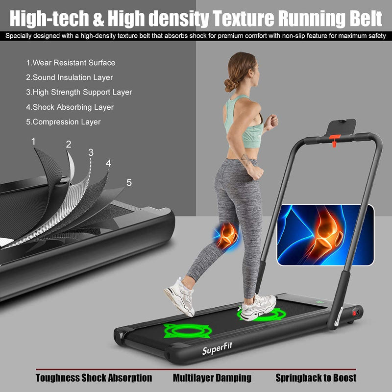 Load image into Gallery viewer, 2 in 1 Folding Treadmill, 2.25HP Under Desk Electric Superfit Treadmill - GoplusUS