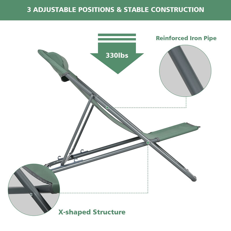 Load image into Gallery viewer, Goplus Beach Sling Chair for Adults, 2 Pcs Portable Folding Camping Chair - GoplusUS