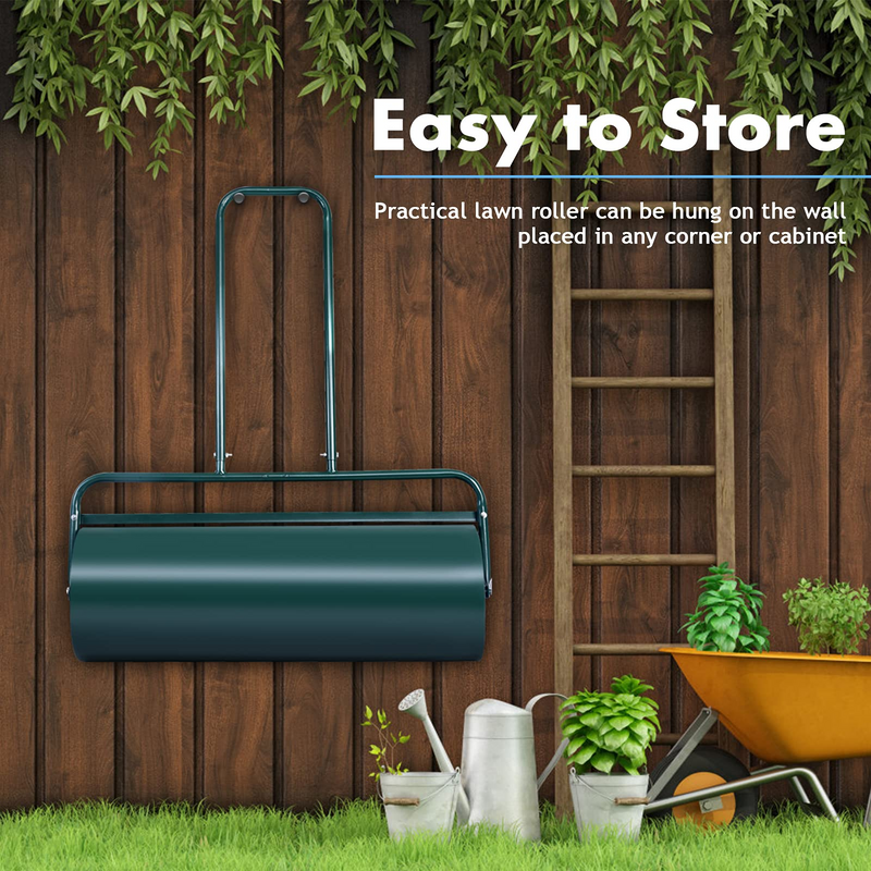 Load image into Gallery viewer, Lawn Roller Tow Behind Water Filled Push for Garden, Green - GoplusUS