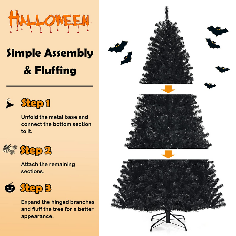 Load image into Gallery viewer, Goplus Halloween Tree, Hinged Artificial Christmas Tree Metal Stand, Perfect Halloween Decoration for Holiday Festival Parties - GoplusUS