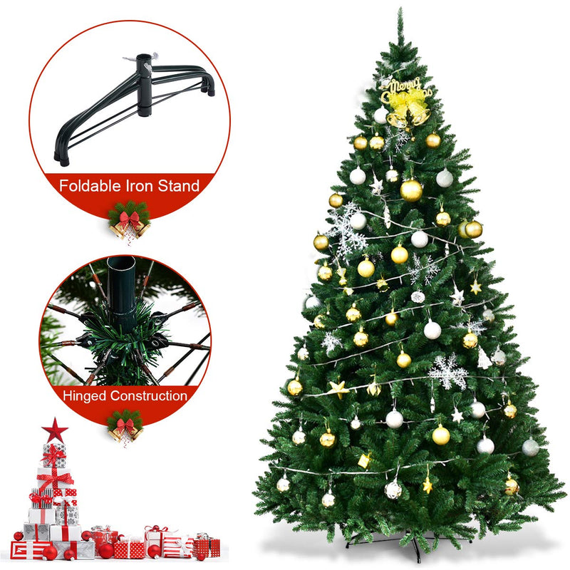 Load image into Gallery viewer, 9ft Artificial Douglas Christmas Tree, Unlit Hinged Pine Tree, with 3594 Branch Tips and Solid Metal Stand - GoplusUS