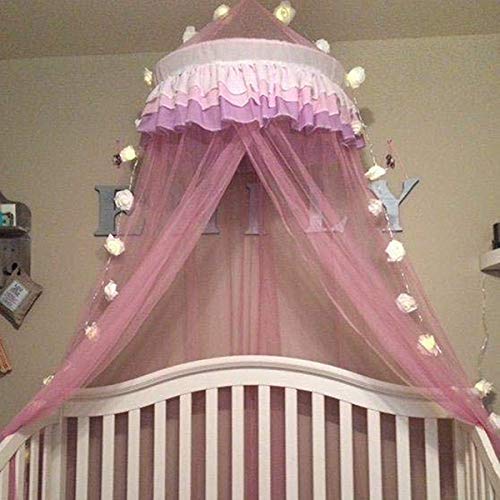Load image into Gallery viewer, Princess Bed Canopy Netting Dome with Elegant Ruffle Lace