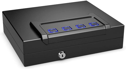 Gun Safe for 2 Pistols, Handgun Safe with Password & Backup Keys for Quick Access - GoplusUS