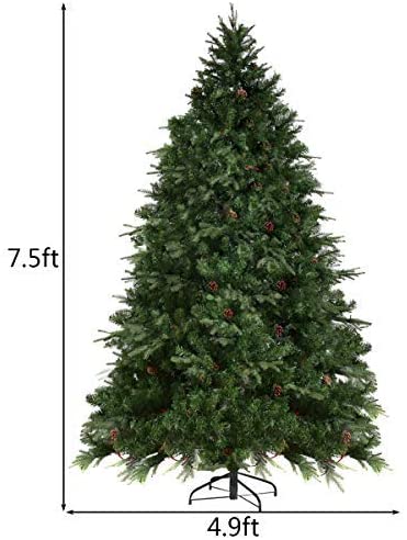 Load image into Gallery viewer, 7.5FT Artificial Christmas Tree Pre-Lit Spruce Hinged Tree - GoplusUS