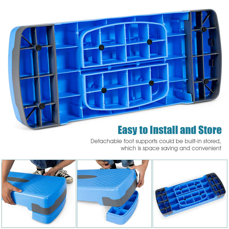 Load image into Gallery viewer, Step Platform, 26" Adjustable Aerobic Exercise Step Deck (Navy Blue)