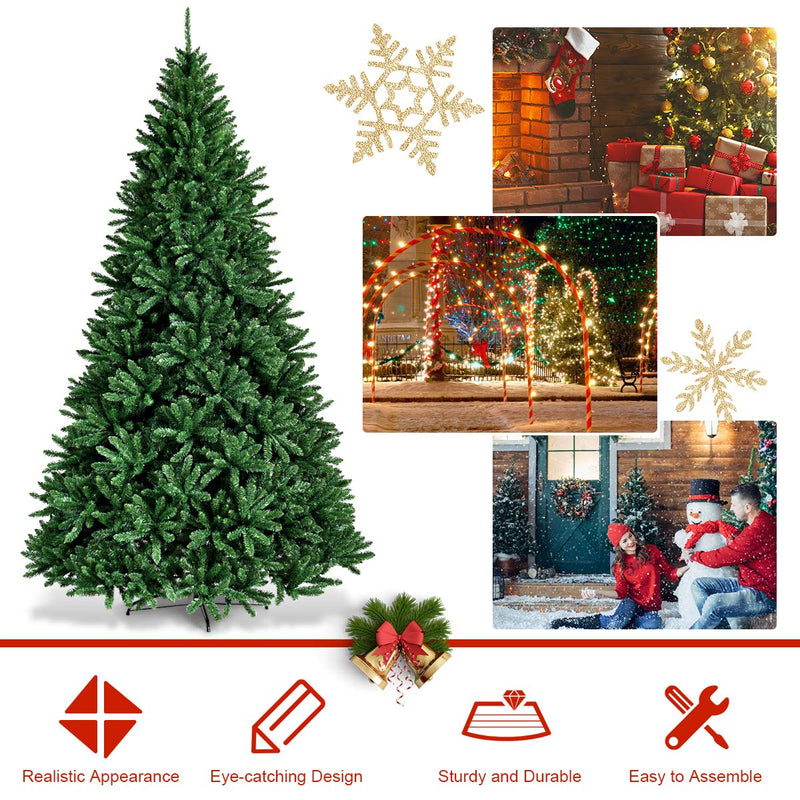 Load image into Gallery viewer, 9ft Artificial Douglas Christmas Tree, Unlit Hinged Pine Tree, with 3594 Branch Tips and Solid Metal Stand - GoplusUS