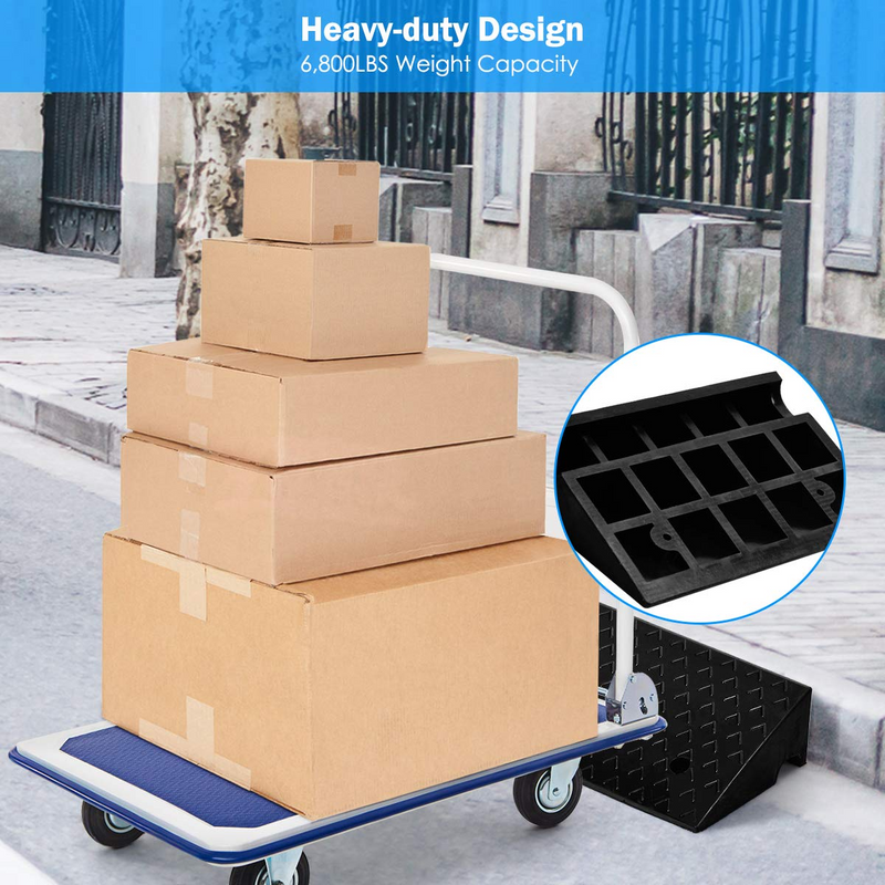 Load image into Gallery viewer, Goplus 2PCS Rubber Car Curb Ramps, 5" Rise Portable Lightweight Threshold Ramp Set - GoplusUS