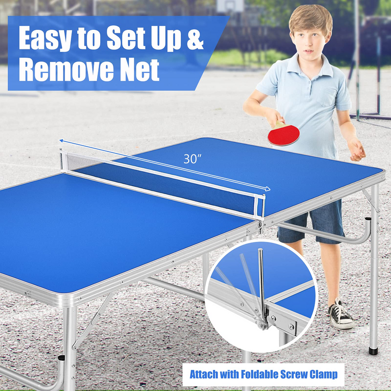 Load image into Gallery viewer, Goplus Portable Tennis Table, 100% Preassembled,2 Table Tennis Paddles and Ping Pong Balls - GoplusUS