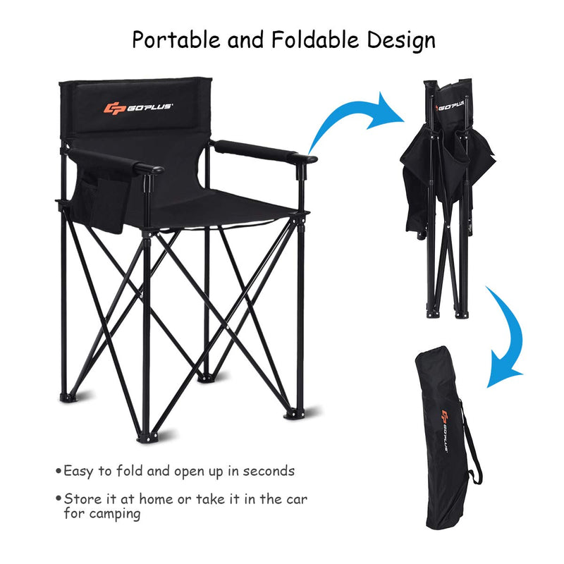 Load image into Gallery viewer, Folding Camping Chair, Outdoor Portable Beach Chair Heightened Design - GoplusUS